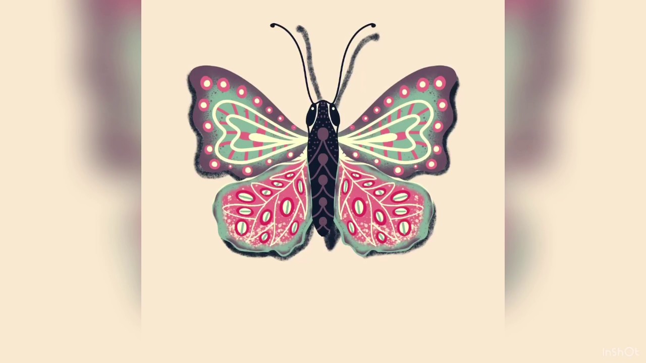 Easy Butterfly and flower Illustration in Procreate | iPad Art | SimpleSword