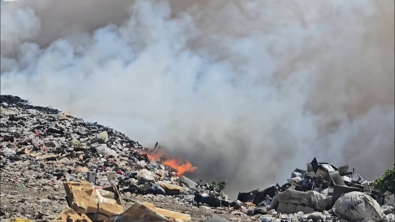 Breaking News The Church Corner Land Fill Is On Fire Since Yesterday Also KFC 🍗 Under Smoke  From it
