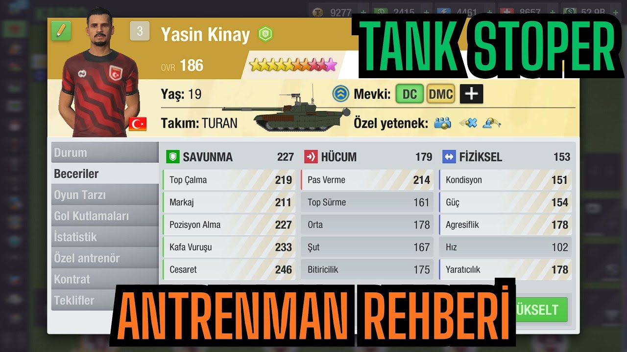 Top Eleven Tank Stoper (DC) Antrenman Rehberi