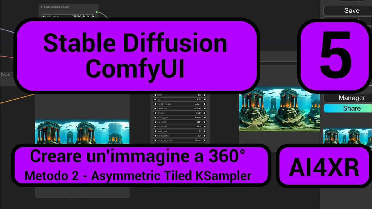 Creare un'immagine 360 con ComfyUI con l'Asymmetric KSampler