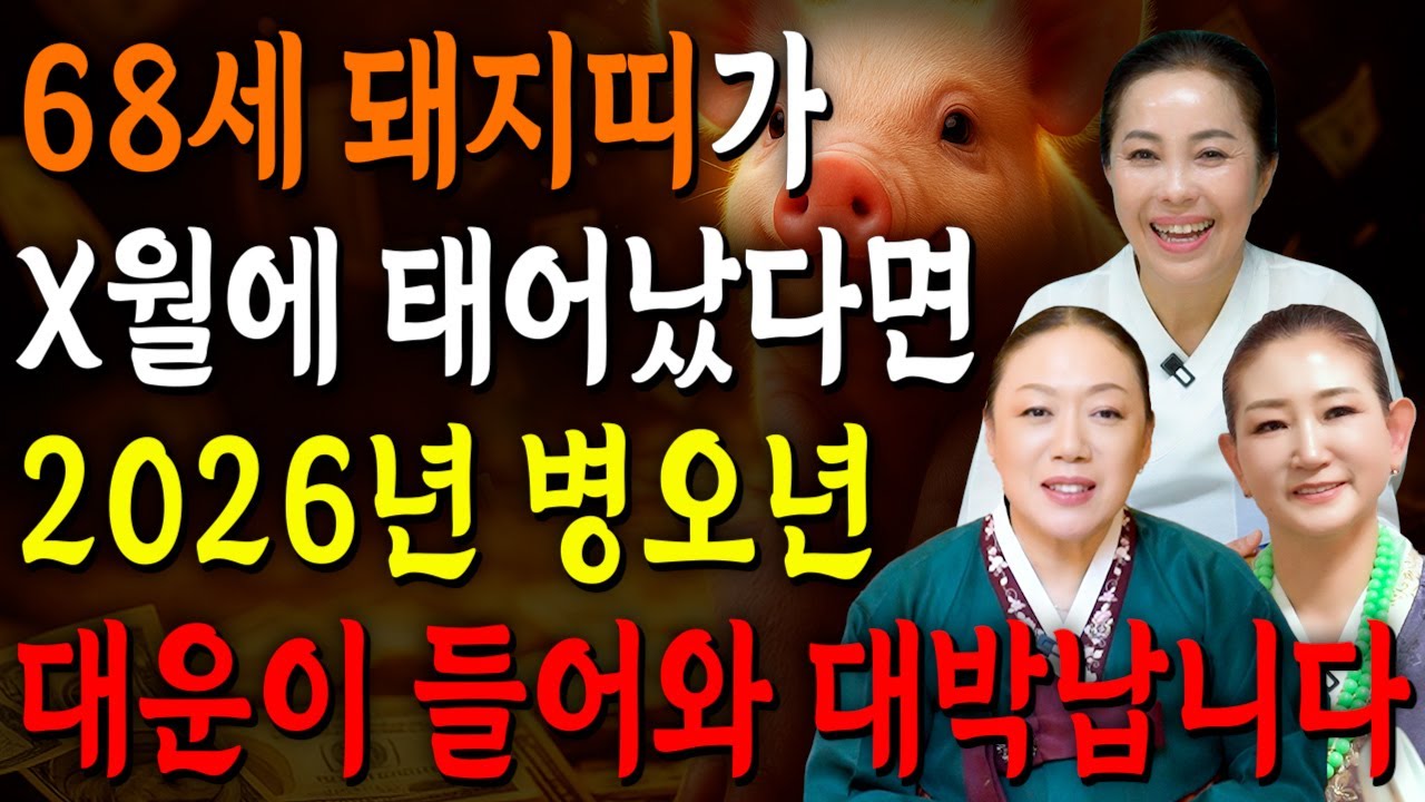 돼지띠 이렇게 됩니다..!! 2026년 1959년생 68세 원숭이띠운세 배신당했던 모든날을 보답받습니다! 59년생 돼지띠의 운명과 평생의 운세 / 2026년 병오년 68세 운세