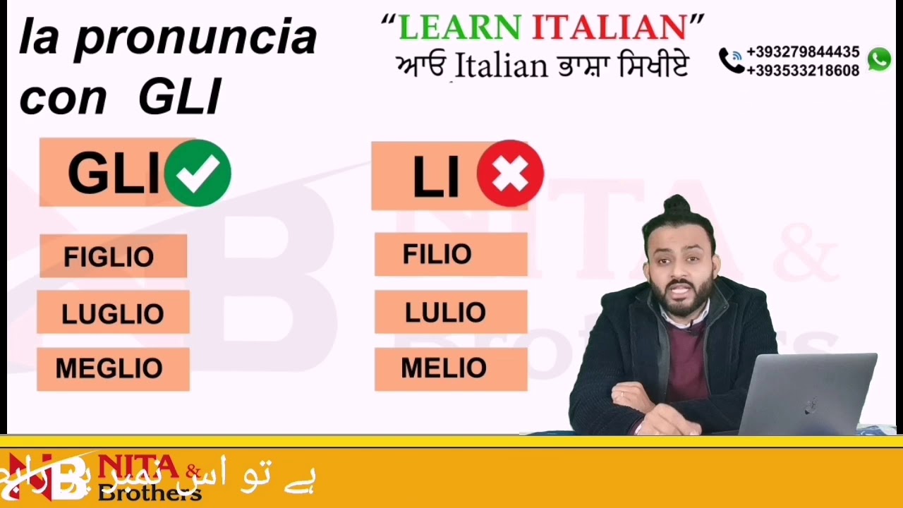 La pronuncia con GLI / LI | Learn Italian with Nita and brothers