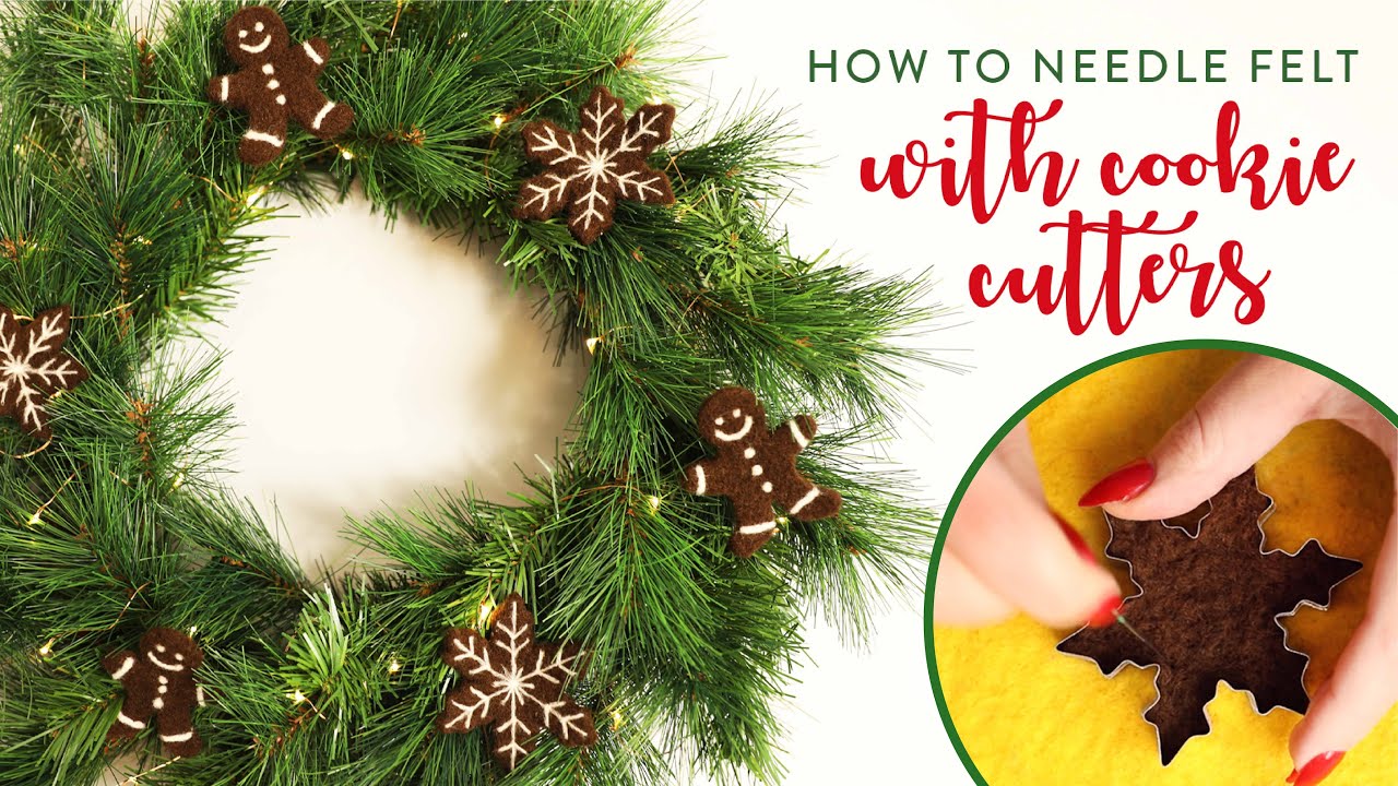 How To Needle Felt Using Cookie Cutters 🎅 Gingerbread Man & Snowflake Tutorial ❄ DIY Christmas Decor