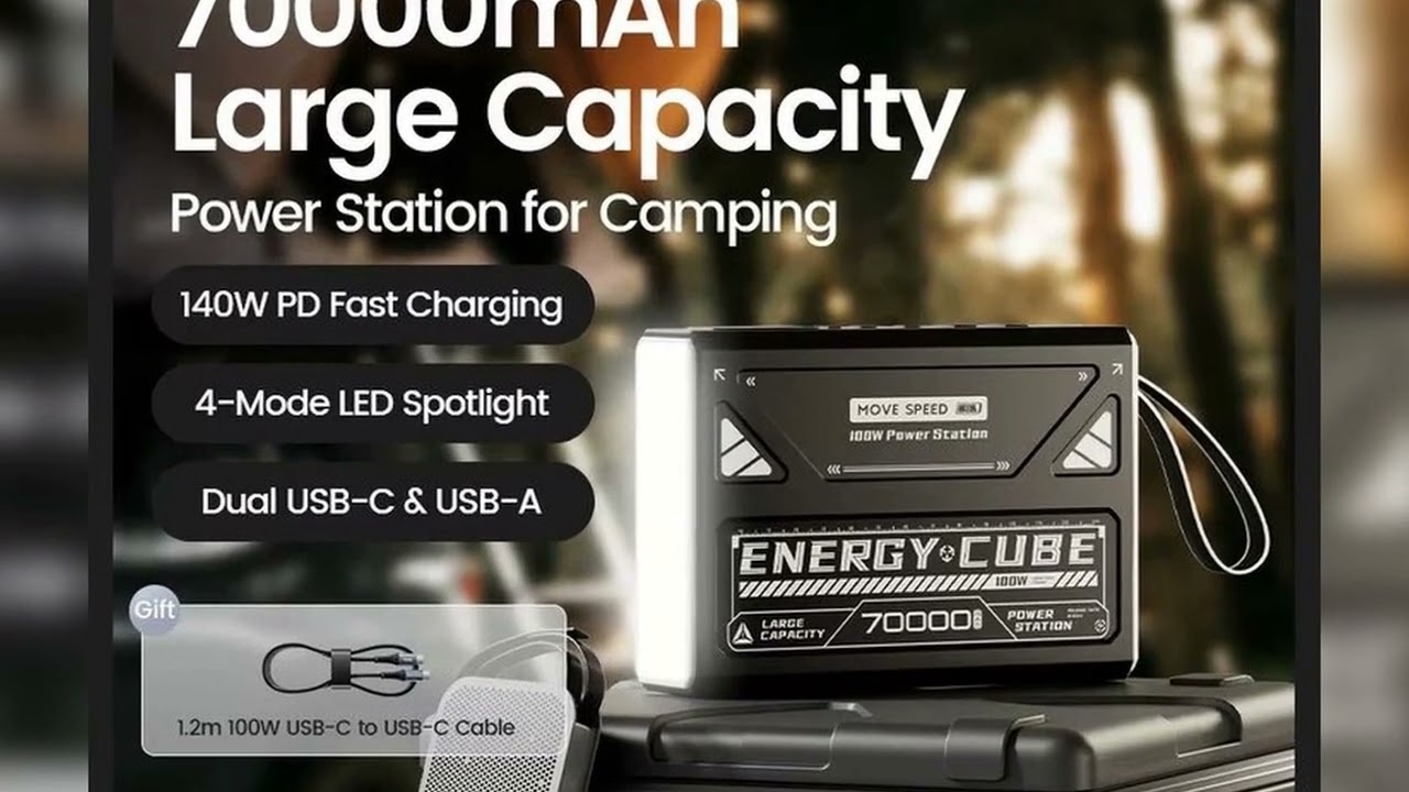 A must-have product! MOVESPEED LED Camping Lantern 70000mAh Large Capacity Battery w/ Rechargeable