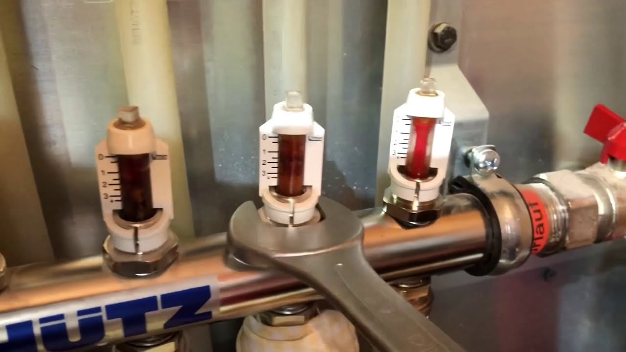 Fußbodenheizung Schütz Durchflussmesser Flowmeter reinigen