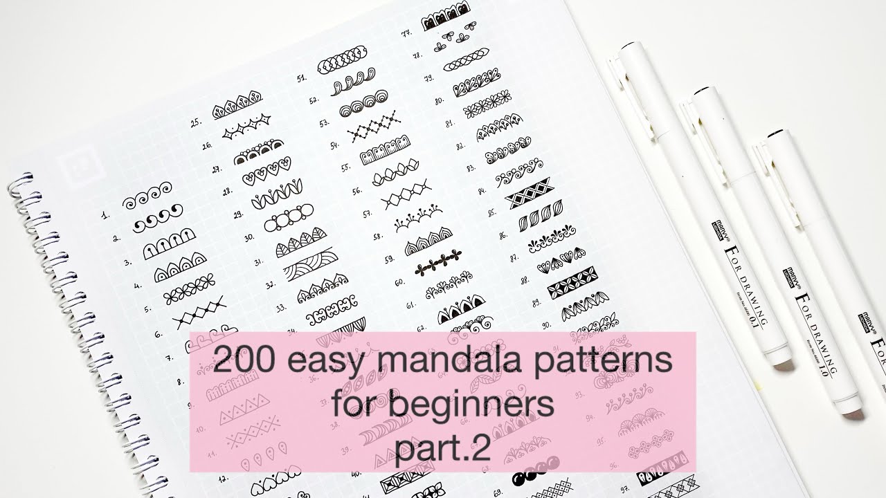 200 easiest mandala patterns Part.2💕🌸✨ How to draw, mandala art for beginners, easy drawing.