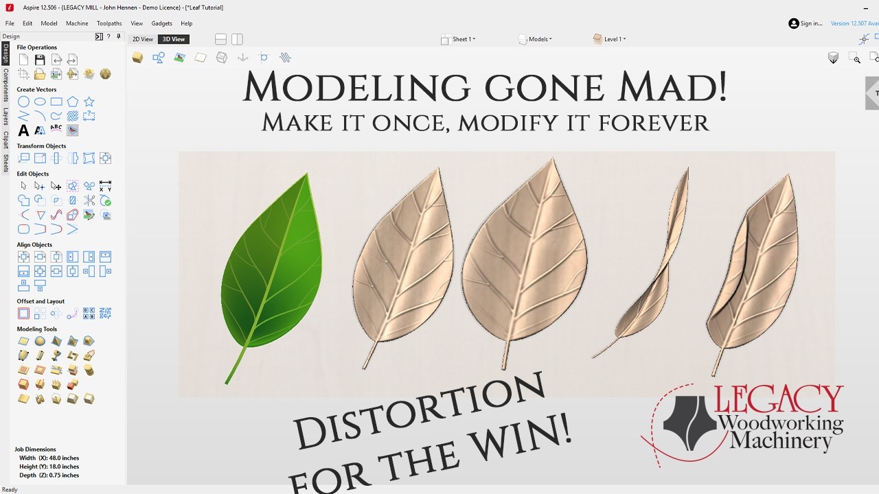 Master the Distort Tool in Aspire | One Leaf, Four Variations