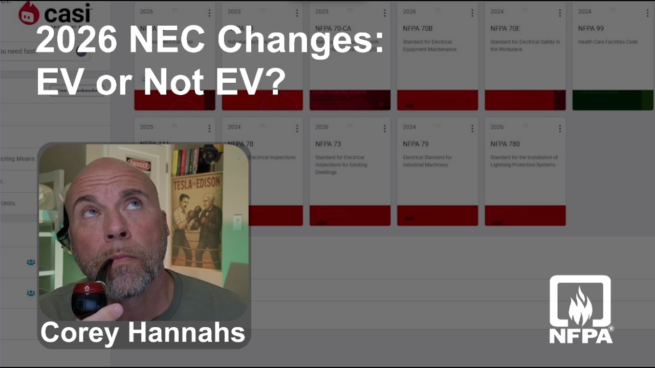 Изменения в NEC 2026 года: электромобиль или не электромобиль?