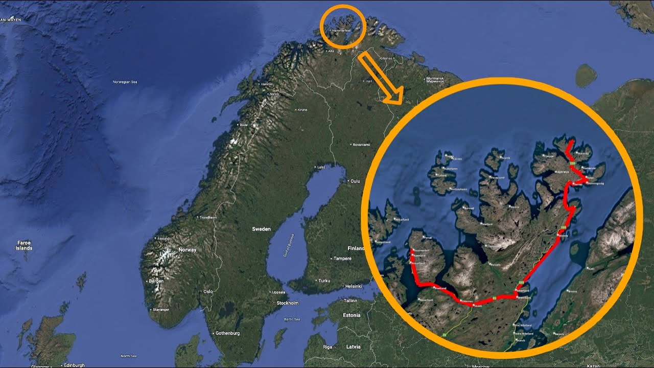 (Continued) Live drive from North Cape to Honningsvåg to Hammerfest in Norway - no commentary