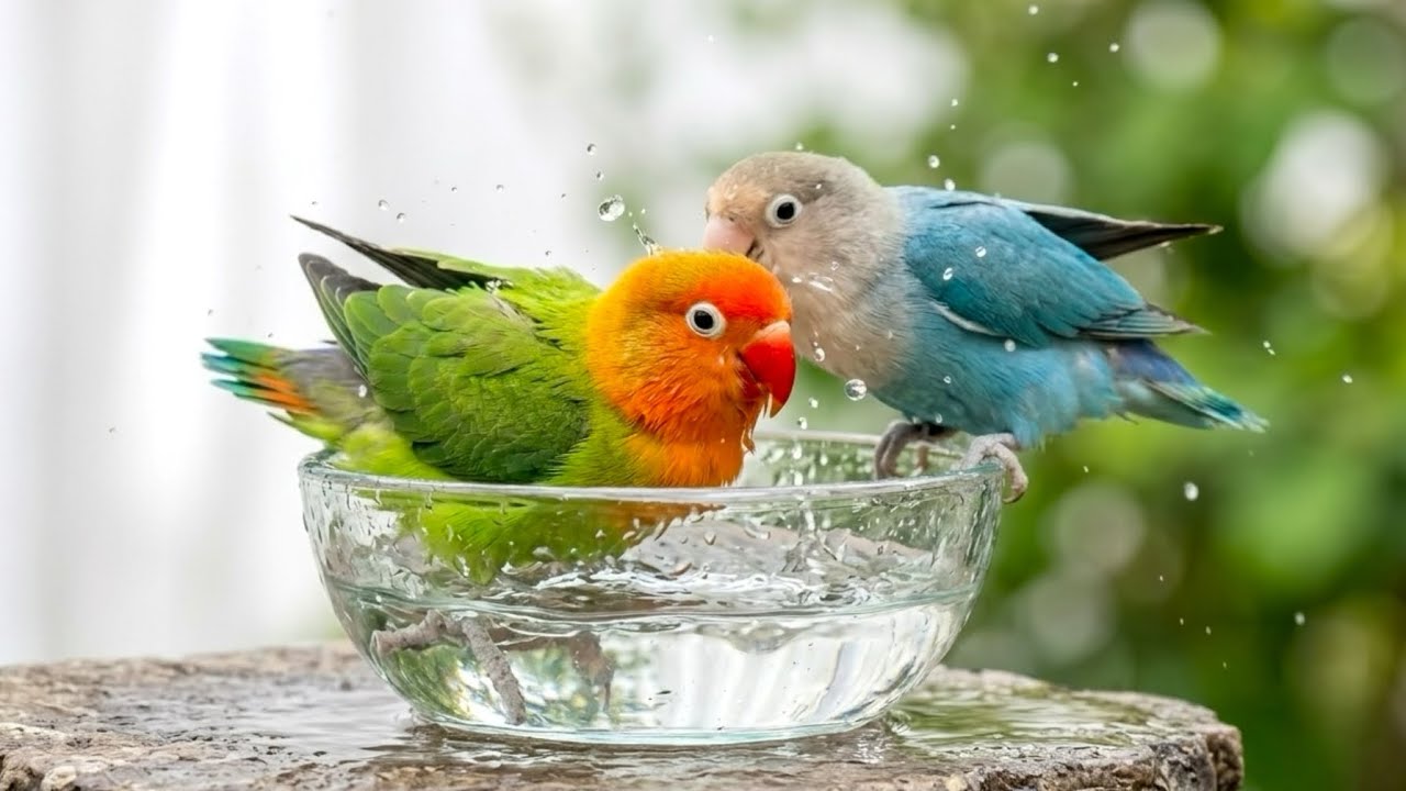 Happy African Lovebirds In The Outdoor Aviary #lovebirds #sounds #aviary