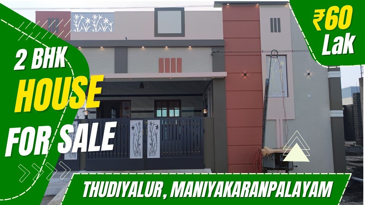 New 2 BHK House for sale Thudiyalur Maniyakarampalayam 