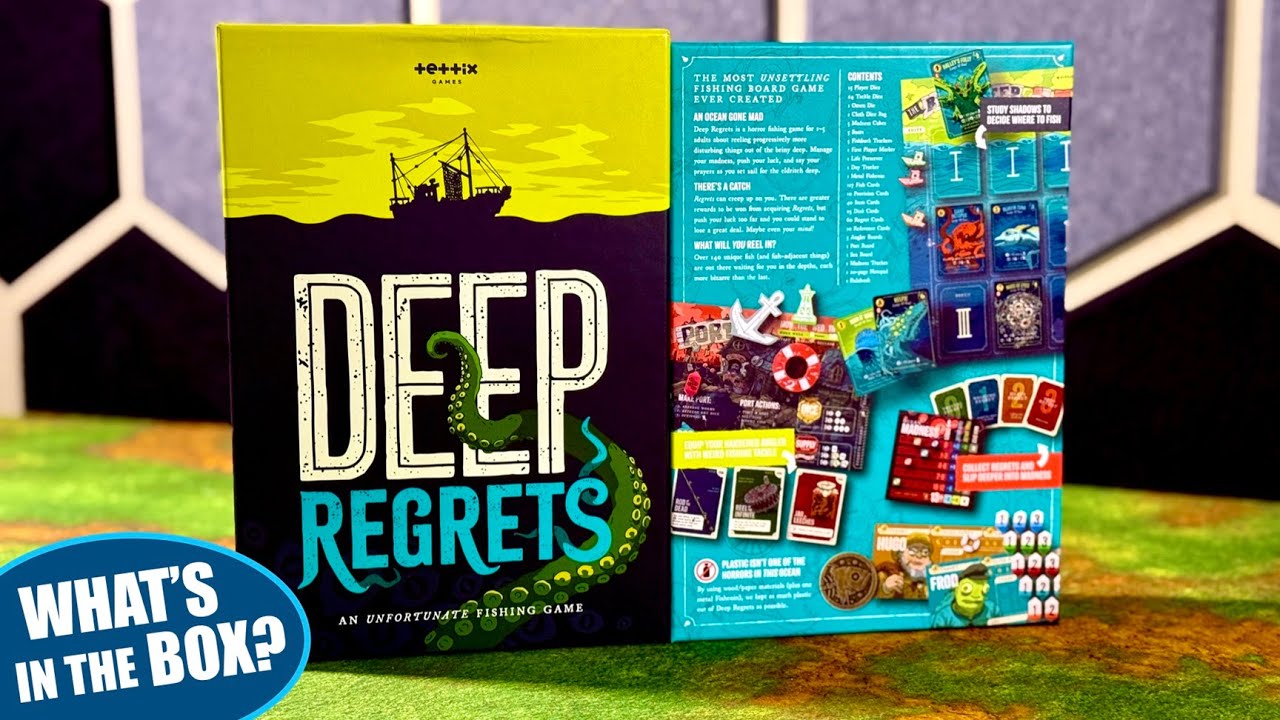DEEP REGRETS An Unfortunate Fishing Game  |  Board Game Unboxing