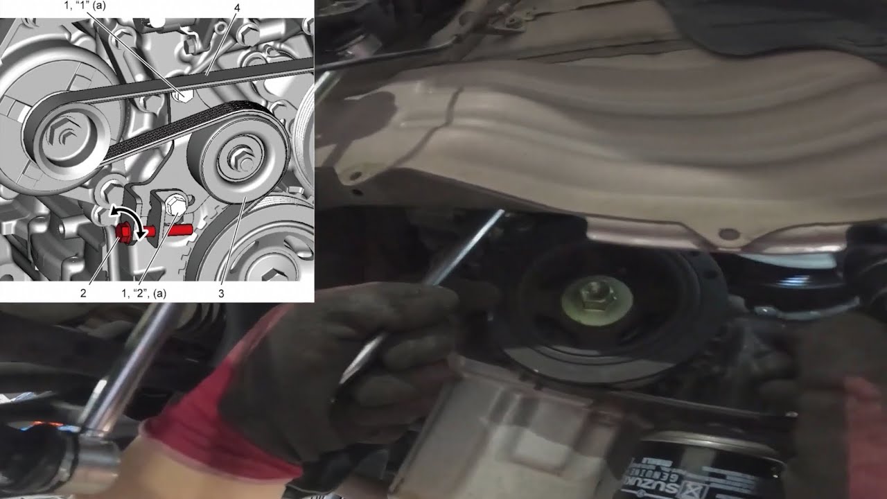【スペーシア】【MK32S】ベルト交換作業の動画【自動車整備科職業訓練指導員】