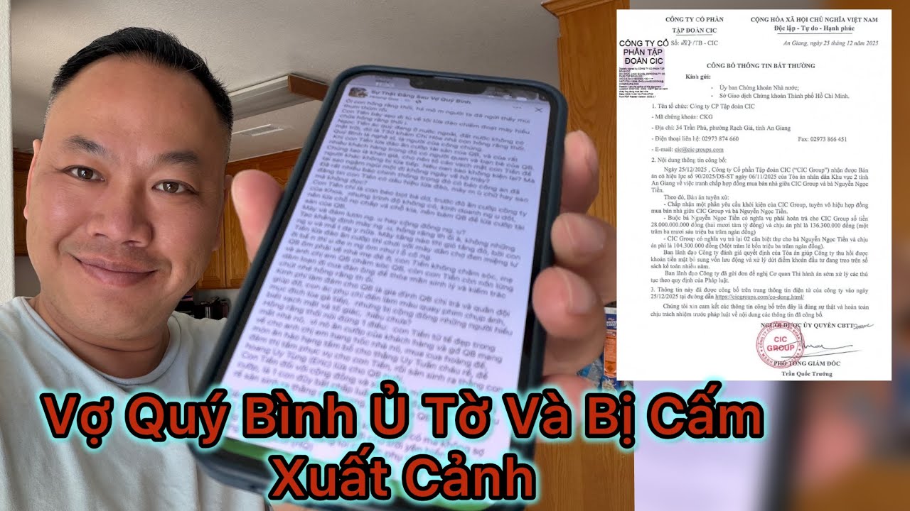 Cười xỉu với tin đồn vợ Quý Bình đi nước ngoài trong khi là đang ủ tờ…Bị cấm xuất cảnh vì thiếu thuế