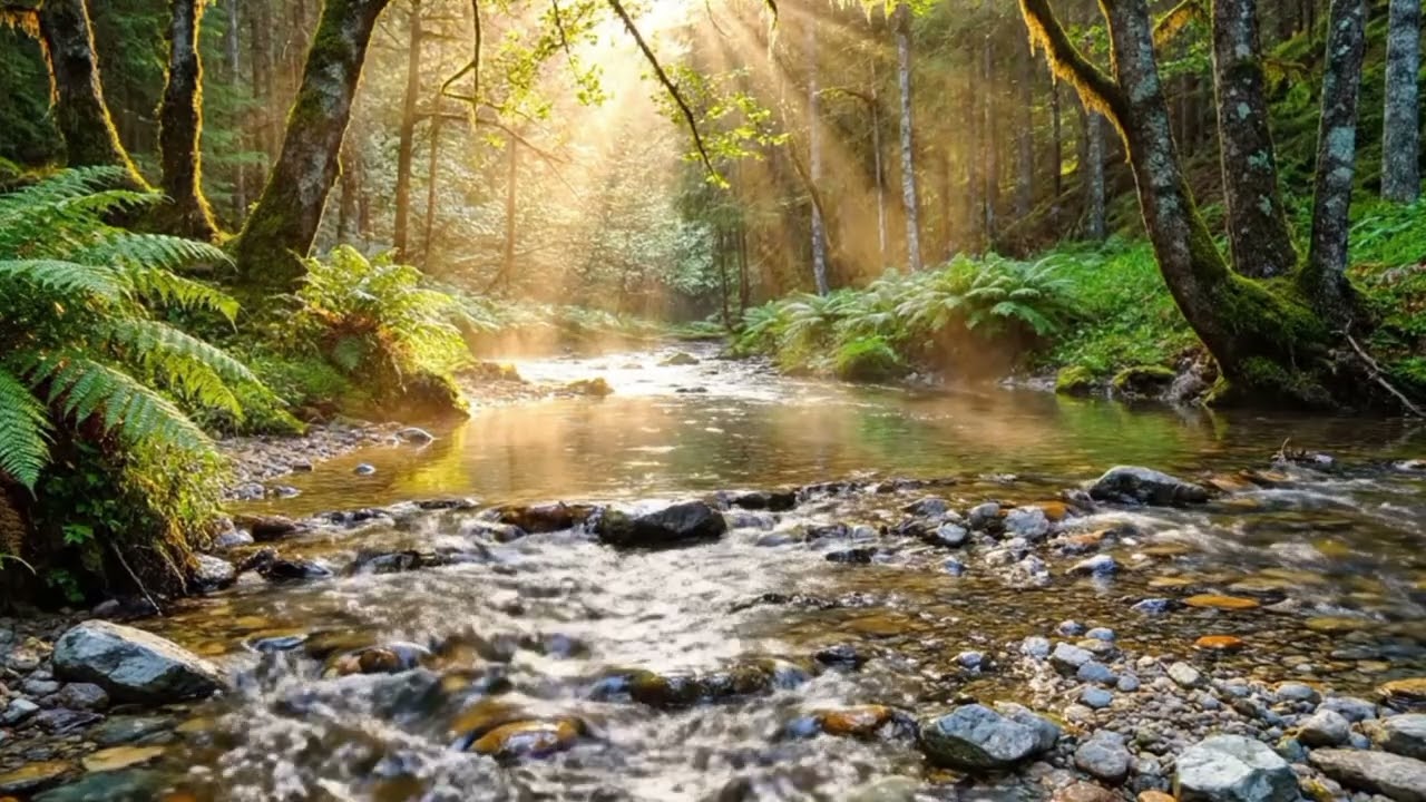 Calm Woodland Stream 🌊 1 Hour Natural White Noise for Sleep