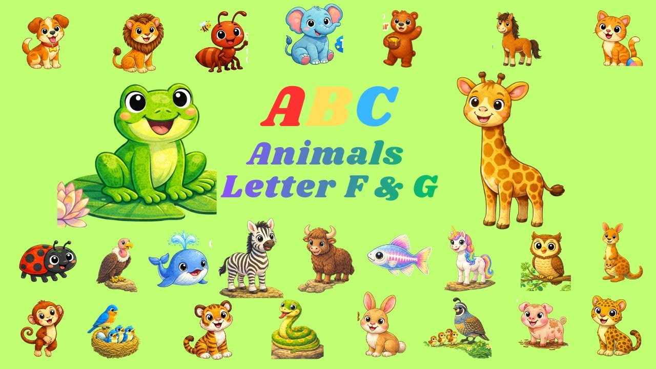 Животные зоопарка ABC – Часть 17 – Лягушка и Жираф | Детская песенка | Kid TV 365