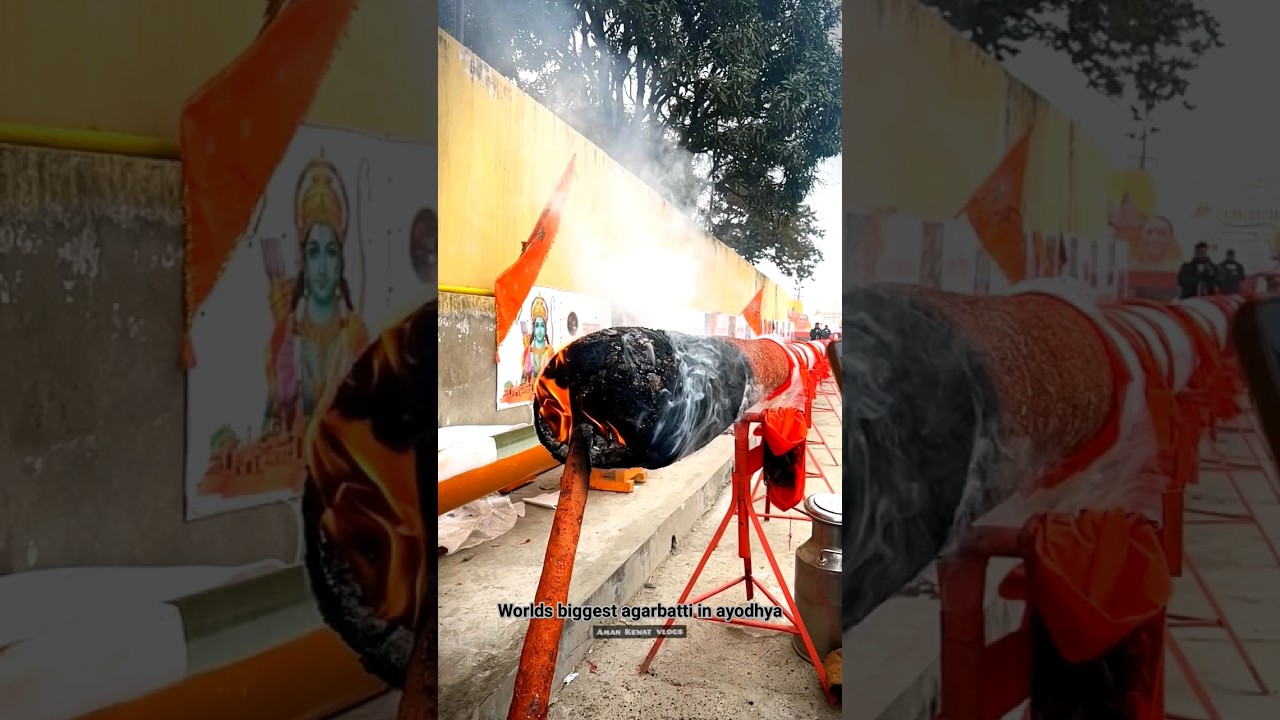 World's biggest agarbatti in Ayodhya #ayodhya #ayodhyarammandir #shortsfeed