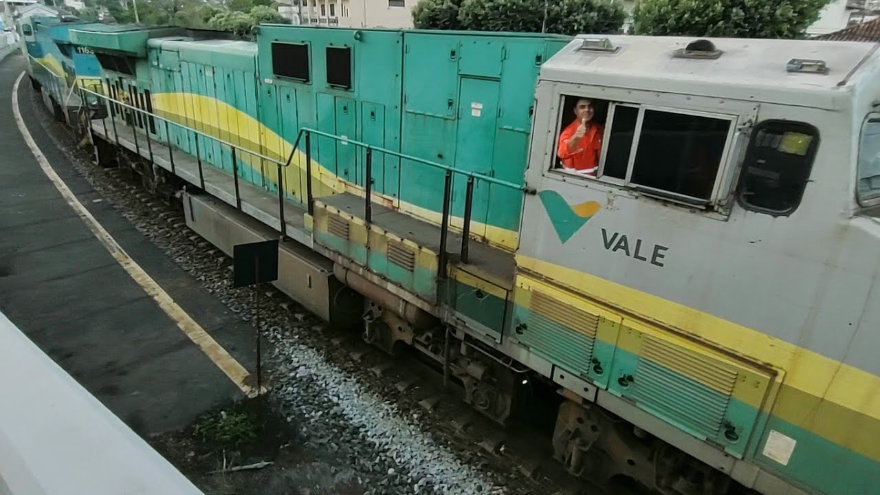 Trem Cargueiro de Minério Arranca da Estação de Resplendor MG. Maquinista Gente Boa meu Inscrito.