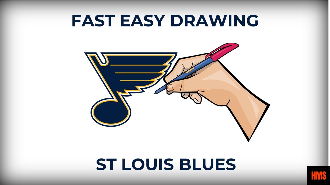 Easy Drawing | St. Louis Blues logo / How to Draw NHL Team Logos