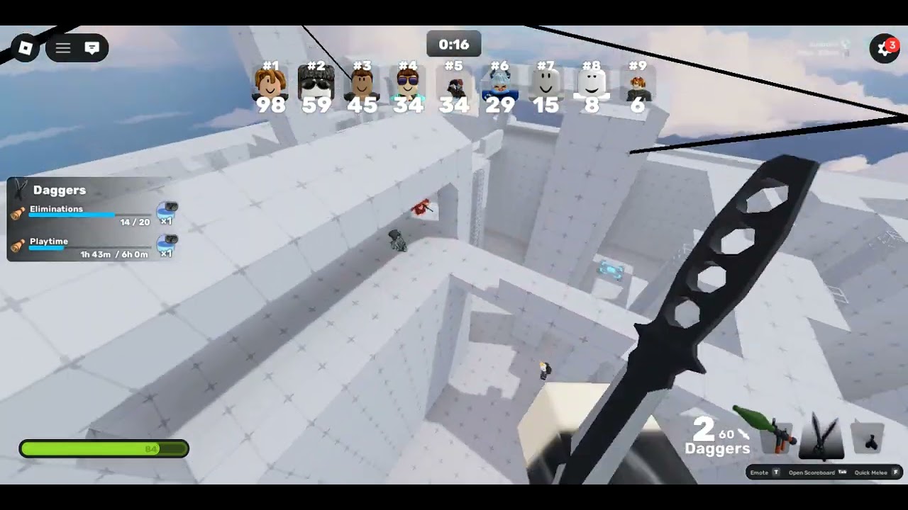 PRACTICING KINFE ONLY IN ROBLOX RIVALS PT.3 Roblox