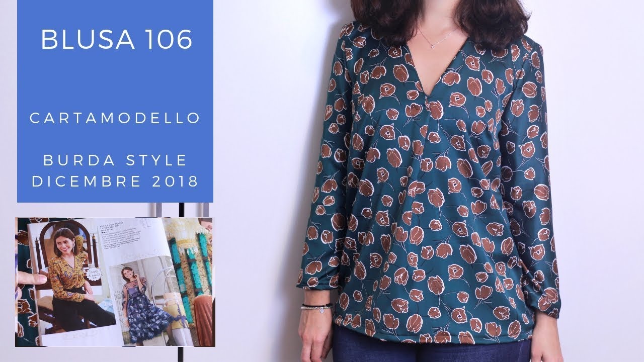 Blusa con piega centrale 106 | Cartamodello Burda Style Dicembre 2018 | Un punto alla volta