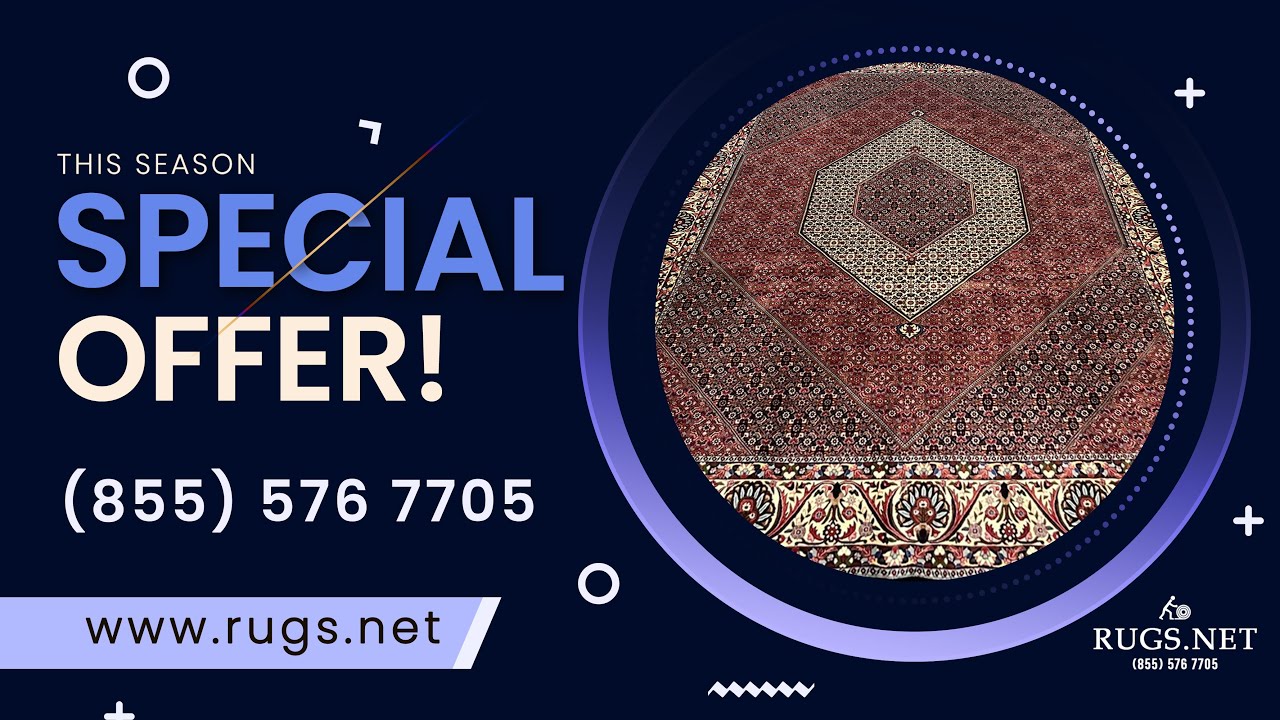 10 x 13'3 Persian Bijar Iron Rug with Diamond Medallion