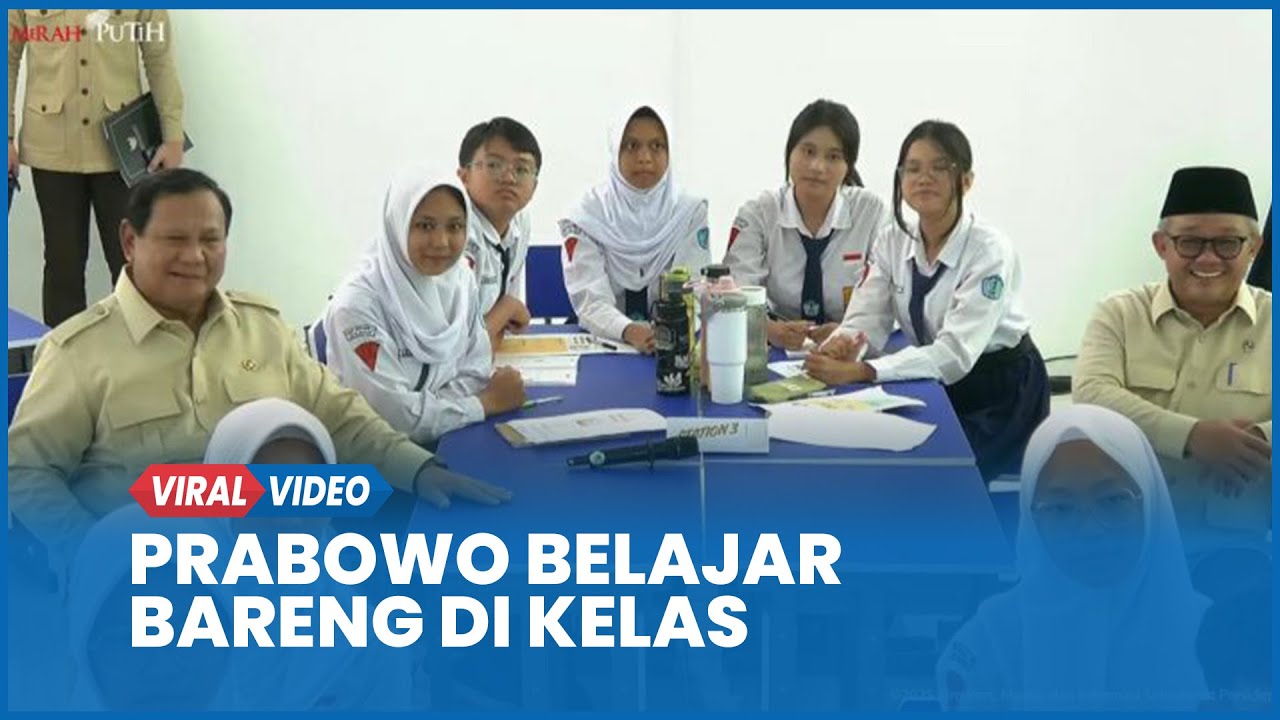 Viral Prabowo Ikut Duduk di Kelas Saat Guru SMPN 4 Bekasi Mengajar Pakai Smartboard