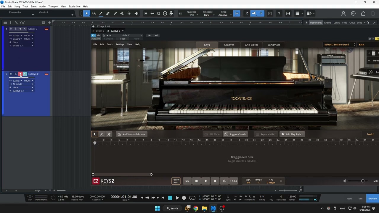 Routing Scaler to EzKeys - Studio One