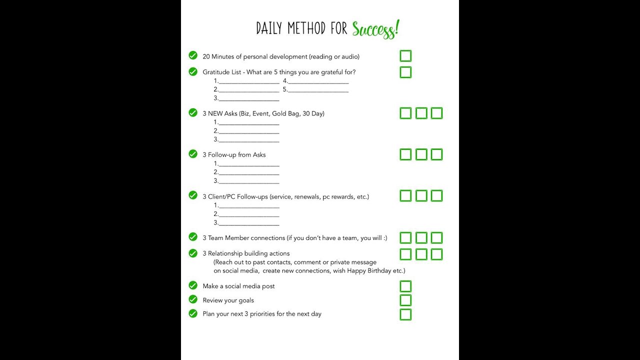 Daily Method For Success breakdown!