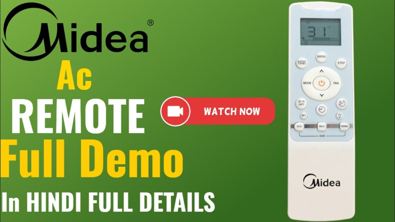 midea ac remote full demo in Hindi #midea #remote #carrier new model remote #mohdsalmanshah2