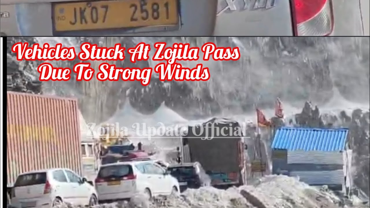 Vehicles Are Stuck At Zojila Pass Due Stong Winds #Latest Zojila Update #Zojila  Road Update 25 Dec,
