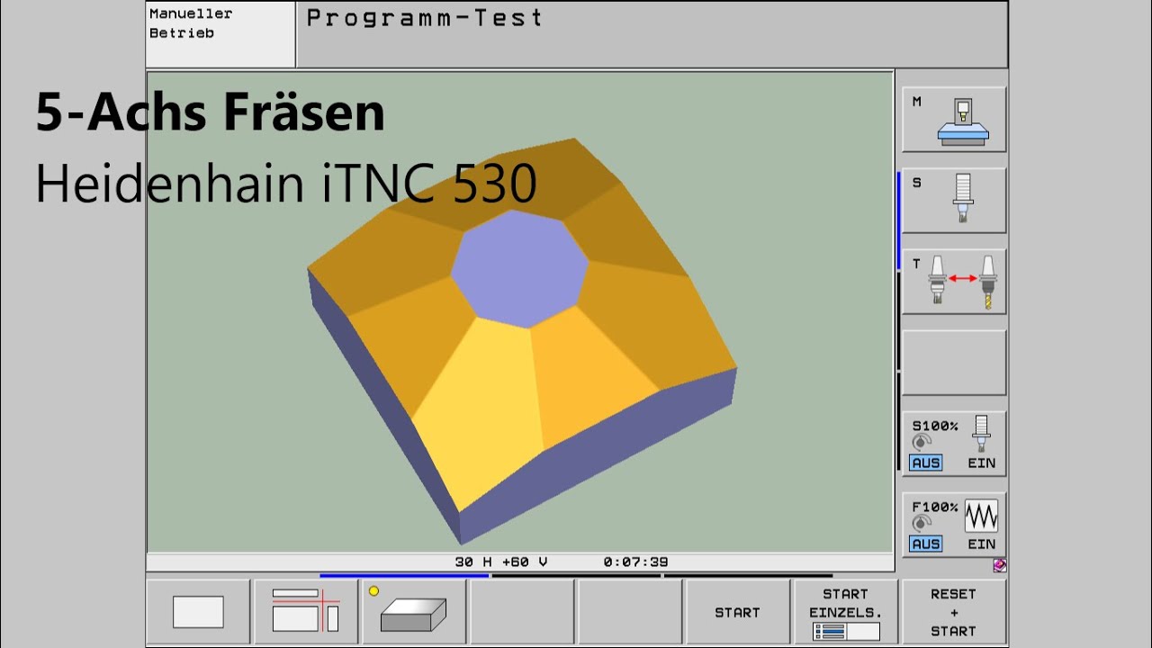 Heidenhain iTNC 530 | 5-Achs Fräsen | Cycle 19 | Schwenken inkremental