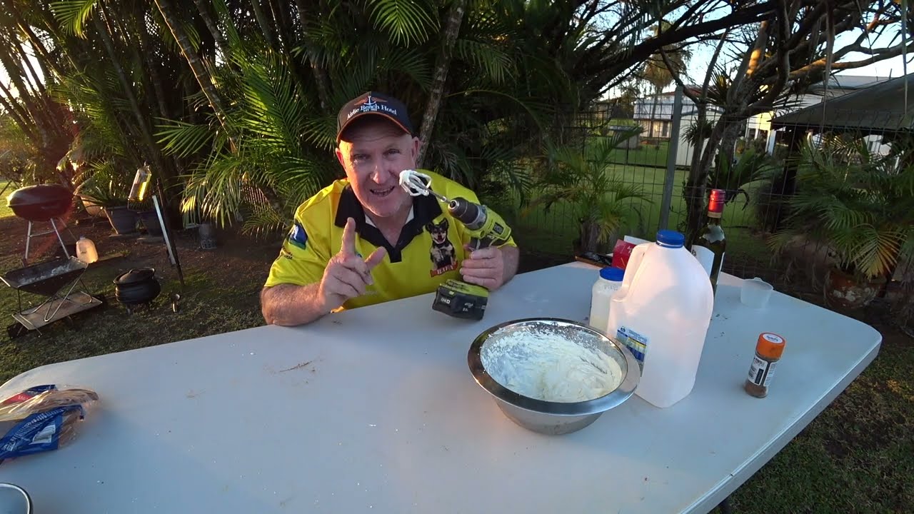 Bread and Butter pudding in the Weber Kettle using Charcoal