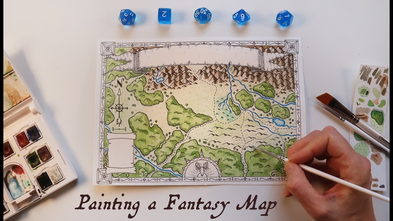 Fantasy Worldbuilding and Maps – Painting the Watercolour Fantasy Map of Buckwild