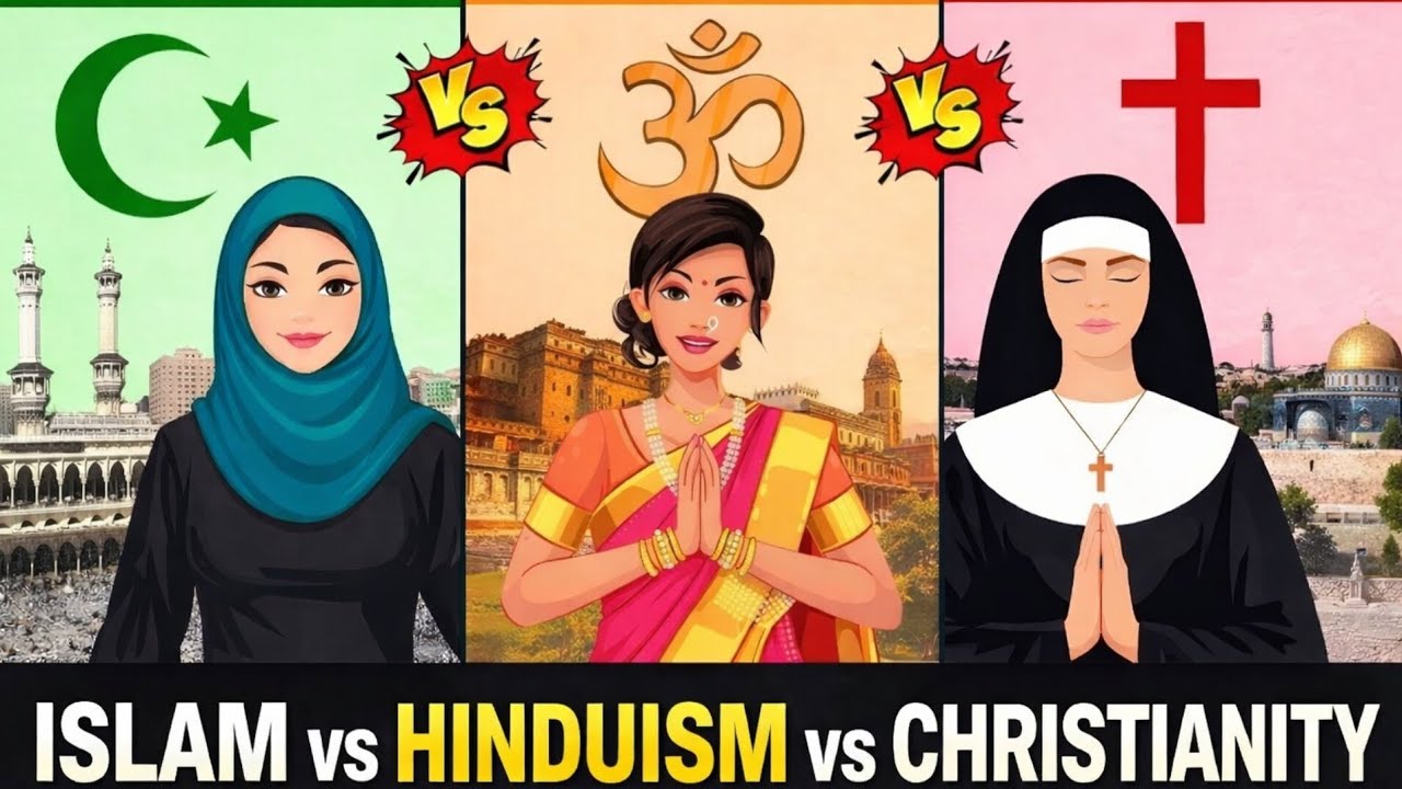 Islam vs Christianity vs Hinduism | 20 Powerful Comparisons | 👇 Comment your thoughts respectfully.