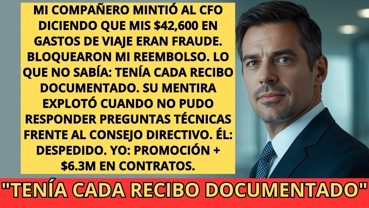 Mi compañero mintió al CFO — bloquearon $42,600 en mi viaje. La verdad estalló en el consejo.