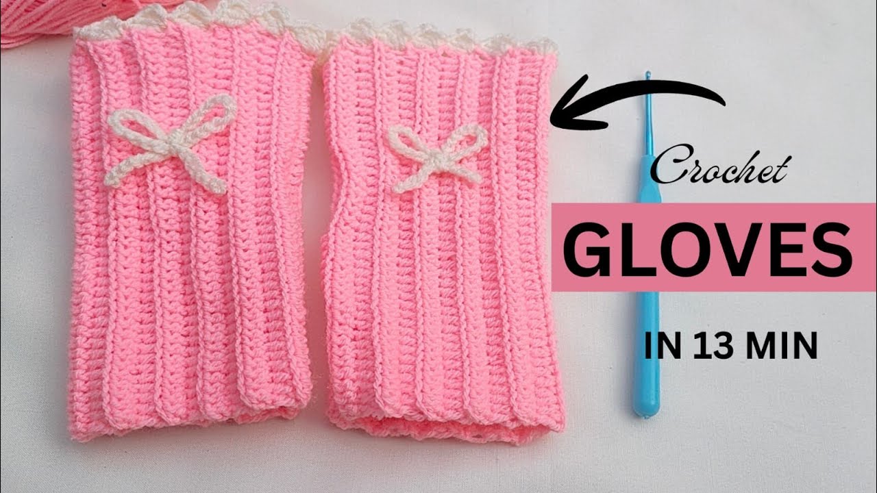 Crochet Fingerless Gloves in 13 Minutes 💗 | Easy Handmade Design