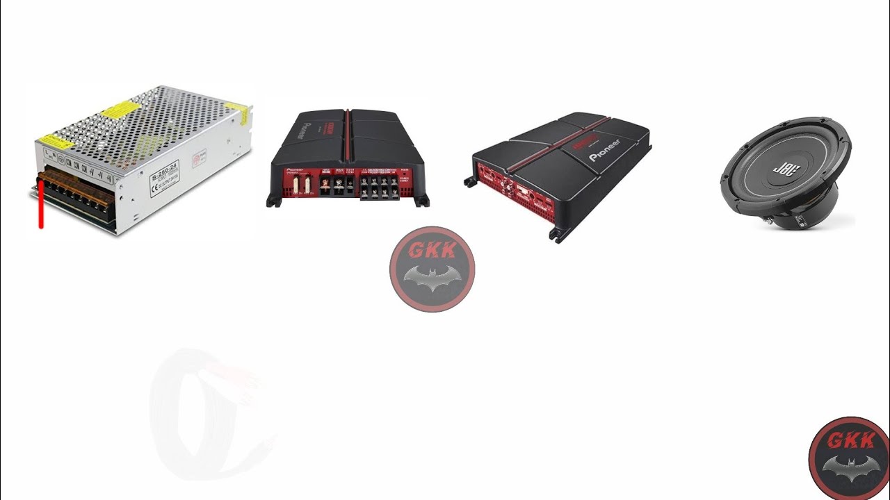 pioneer GM -A6704  4 channel amplifier 1000w JBL 300w subwoofer connect