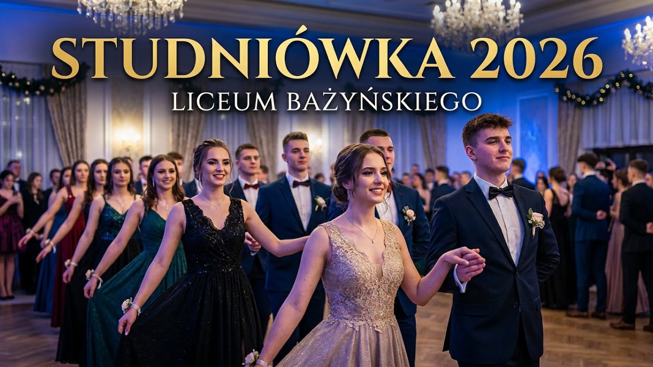 Polonez w wykonaniu uczniów Liceum imienia Jana Bażyńskiego w Ostródzie. Studniówka 2026