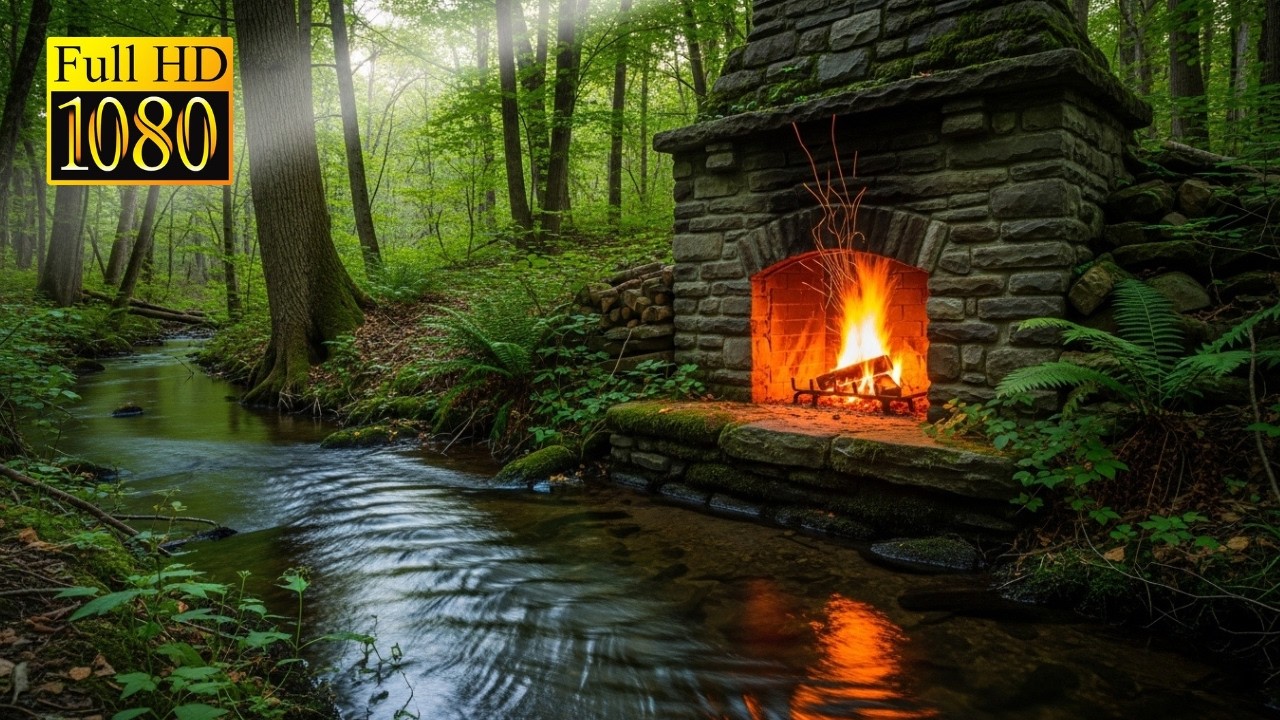 You Will Sleep in 5 Minutes – Campfire & Flowing Water Sounds (1 Hour)