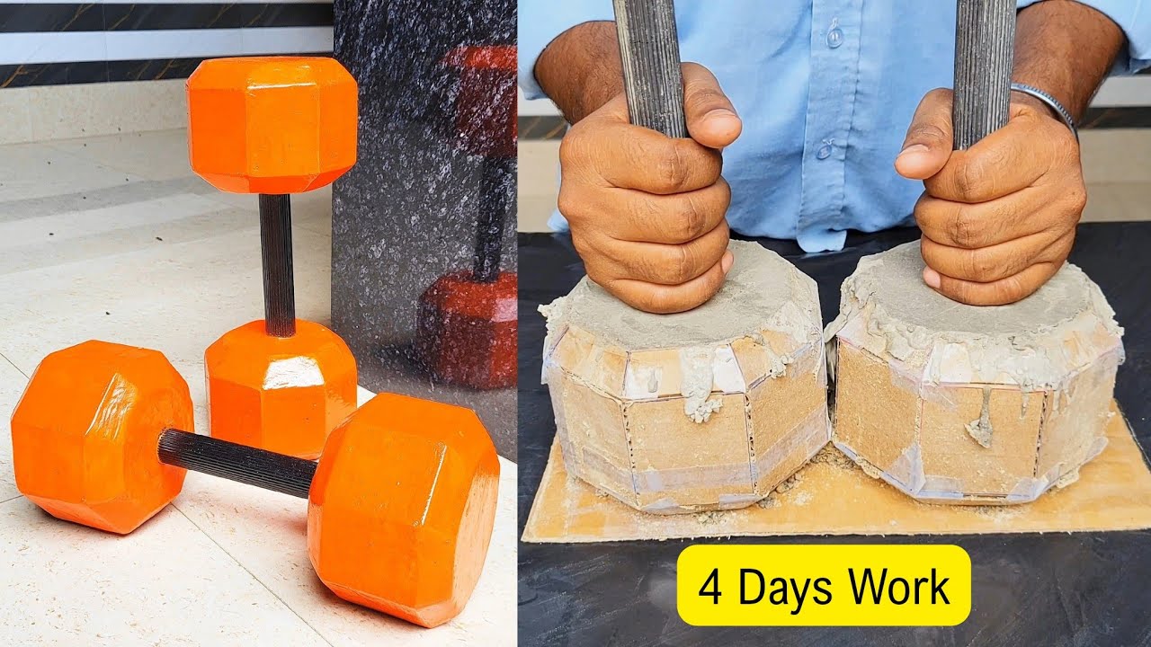Perfect Dumbbells DIY /5kg / Home gym setup step 1 / GYM equipment #creatsomethingwow