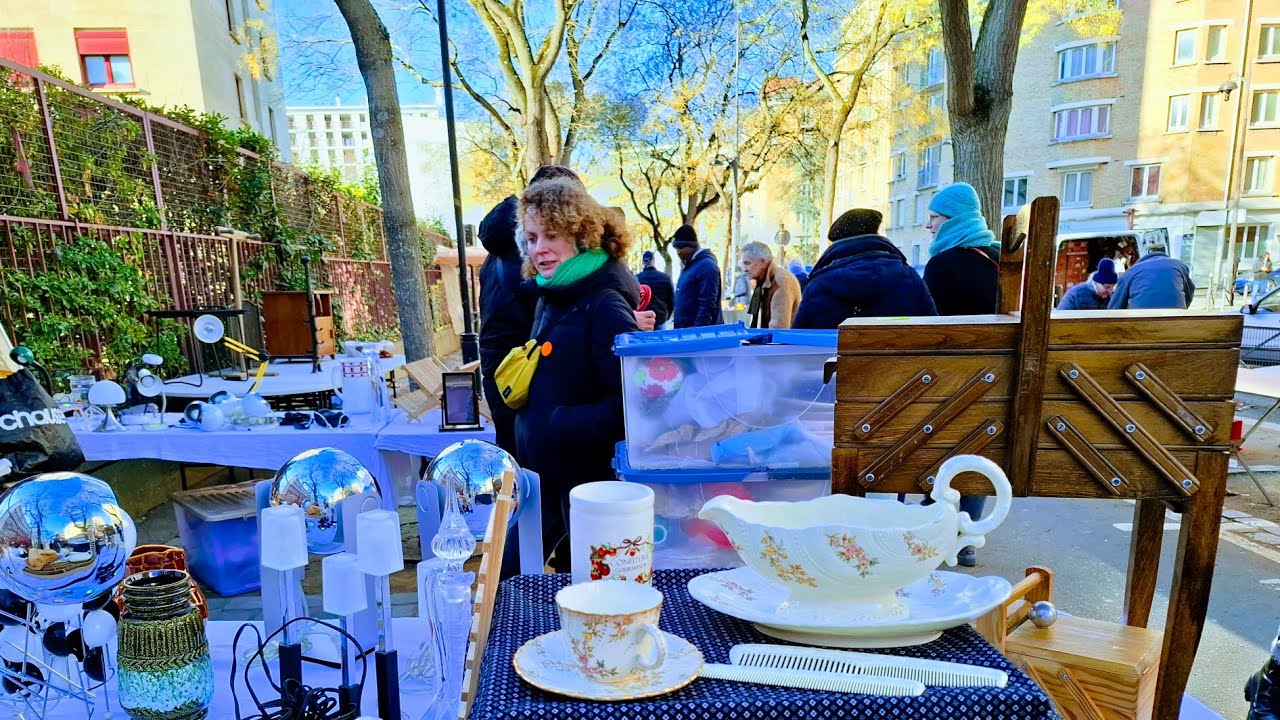 Paris France🇨🇵FLEA MARKET SECOND-HAND🔥BROCANTE in Paris🏺Marchés aux puces🛍ANTIQUITÉ🪞4KHDR Thrifting📸