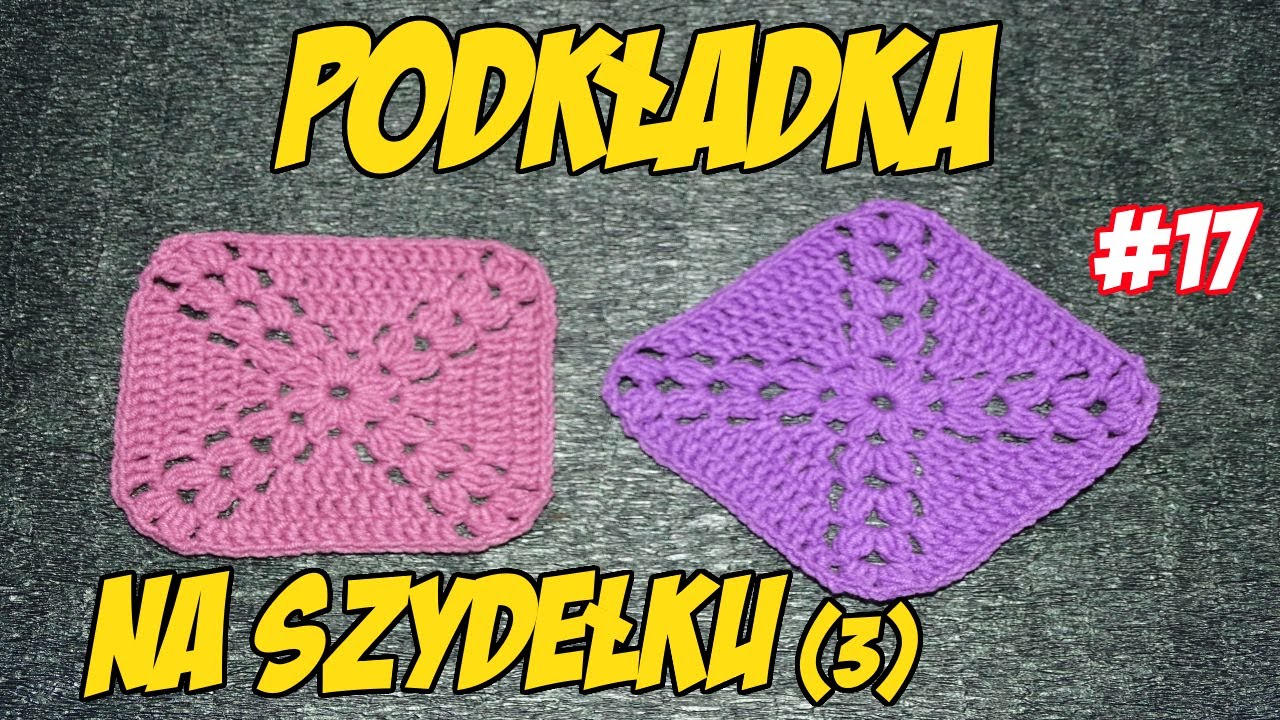 Podkładka pod kubek na szydełku (3) , crochet, DIY, kurs  #17