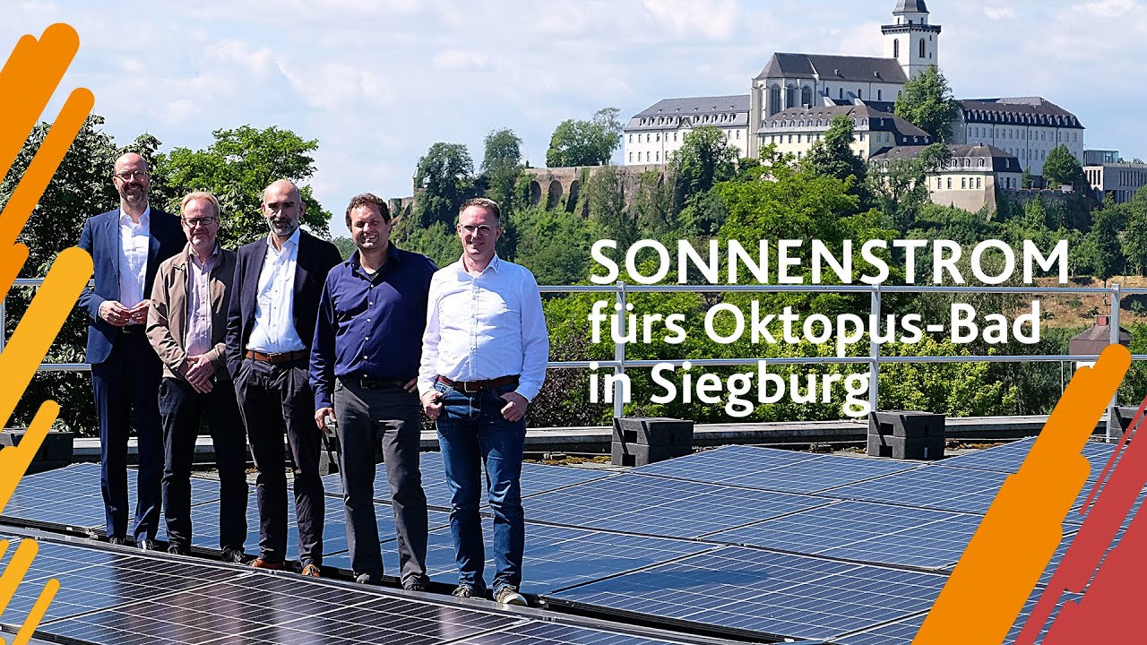 Neue Photovoltaik-Anlage auf Oktopus-Bad in Siegburg - Sonnenstrom wird komplett vor Ort genutzt