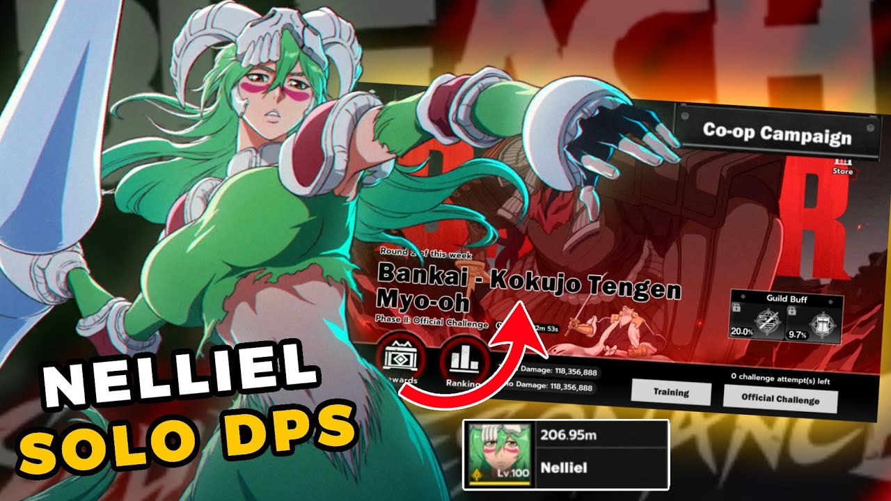 NELLIEL GOAT! SOLO DPS BOSS-COOP | Bleach Soul Resonance