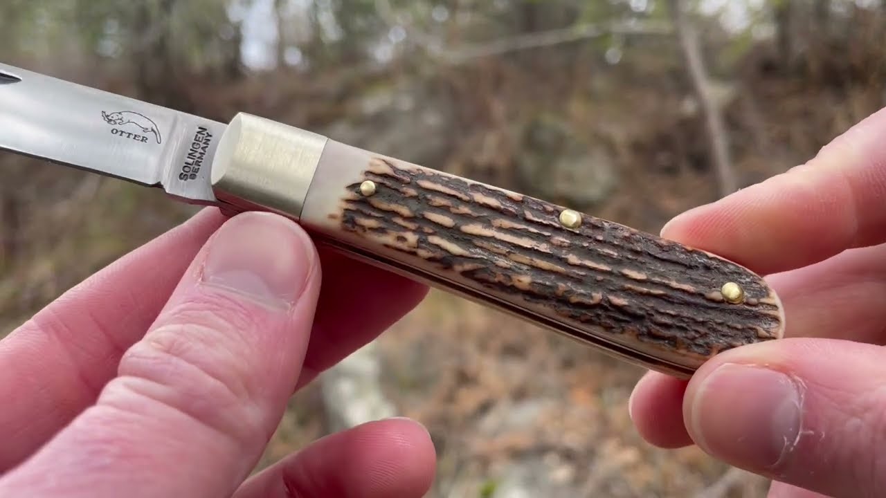 Otter Knives of Germany 166 Stag Pocket Knife! by www.bushcraftcanada.com