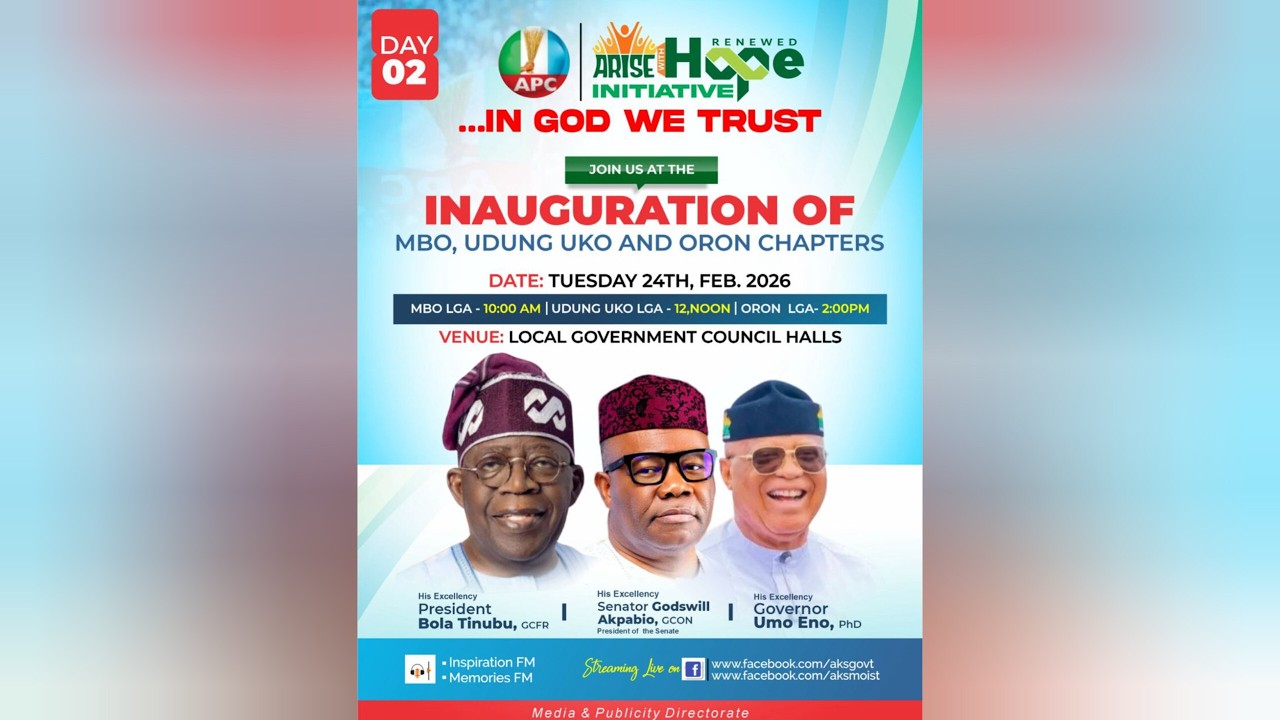 Inauguration of Oron Local Government Coordinating Committee of ARISE with Renewed Hope Initiative.