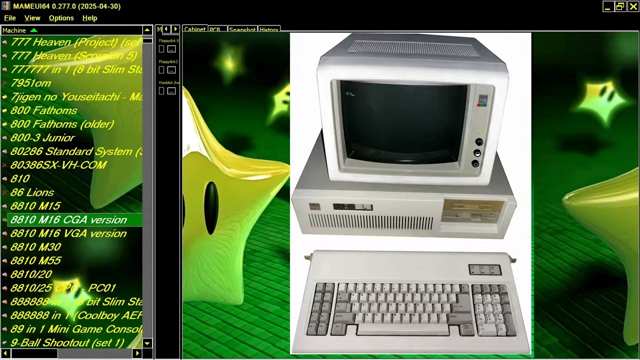 ATTRACT MODE MAME MESS 8810 M16 CGA VERSION By Nixdorf Computer AG 1990 PC AT 5170 CLONE PROBLEM BOO