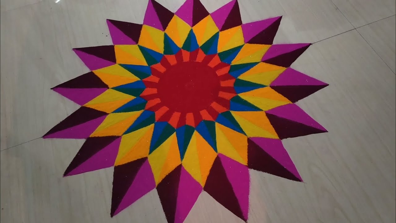 3d rangoli design...#rangoliart 