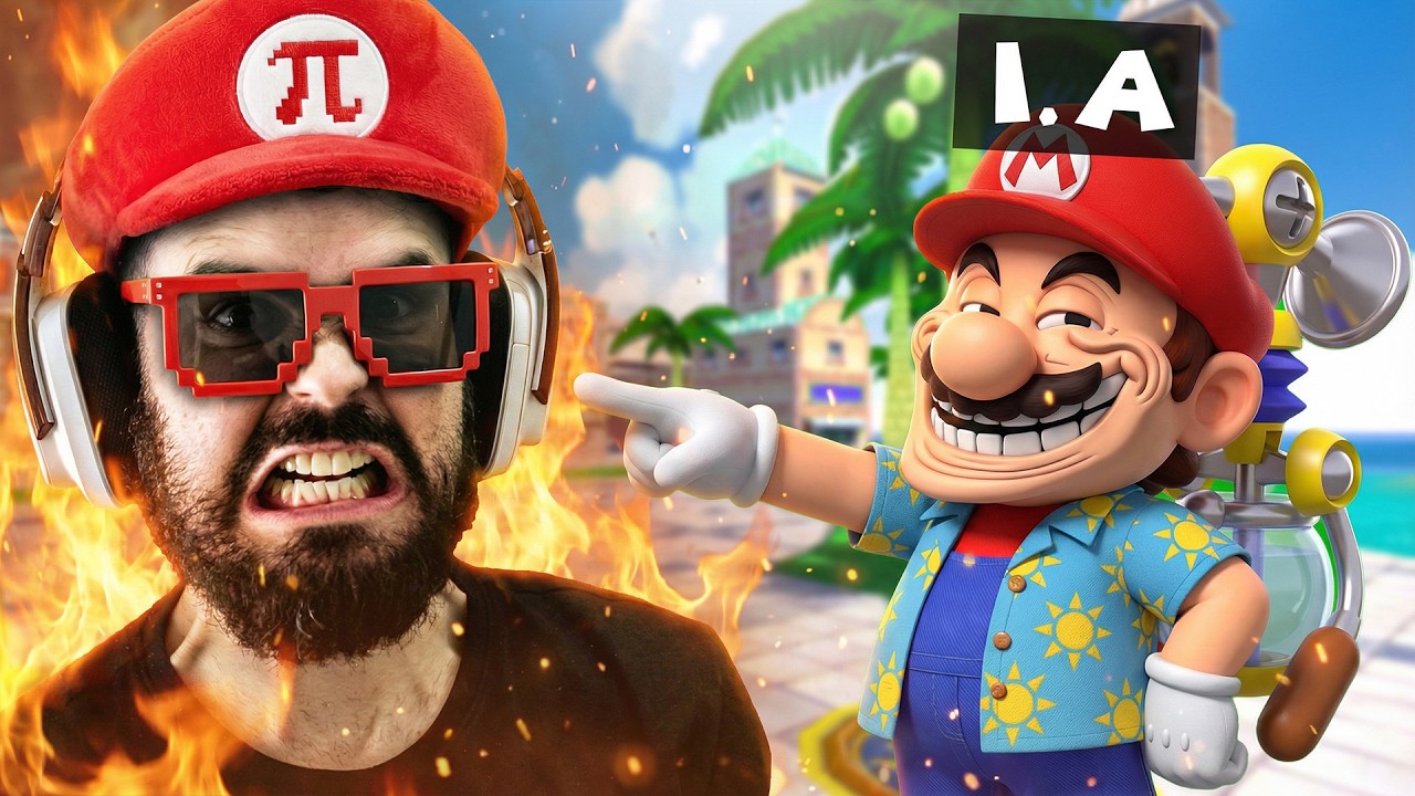 Mario Sunshine, mas o Mario &eacute; uma Intelig&ecirc;ncia Artificial TROLL e IRRITANTE!